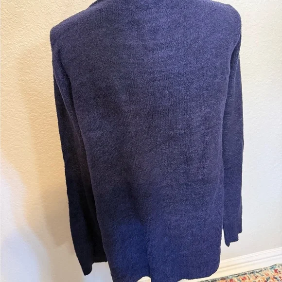 Navy Blue Open Front cascading cardigan by Softies - Picture 3 of 6